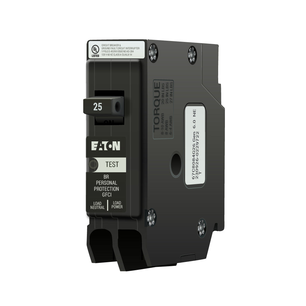 BRN125GF - Eaton - 25 Amp GFCI Circuit Breaker