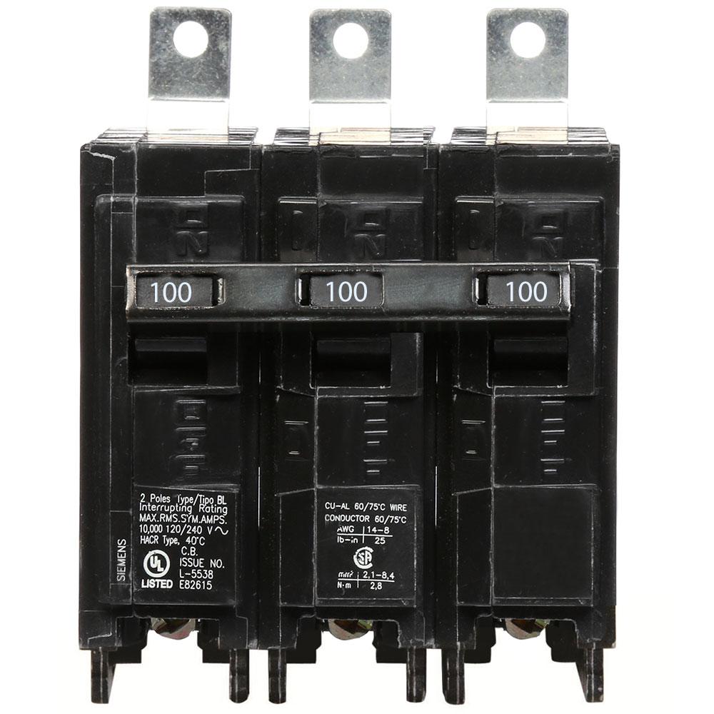 B3100 - Siemens 100 Amp 3 Pole Bolt-On Circuit Breaker