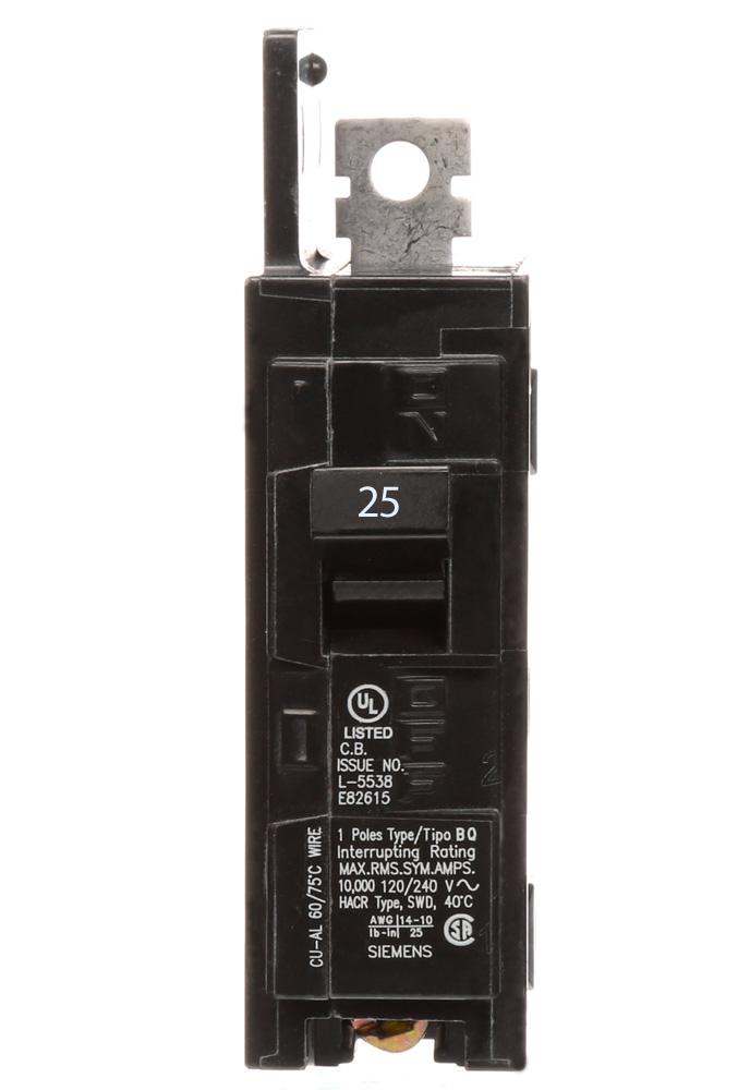 BQ1B025 - Siemens 25 Amp Single Pole 120V BQ Bolt-On Circuit Breaker