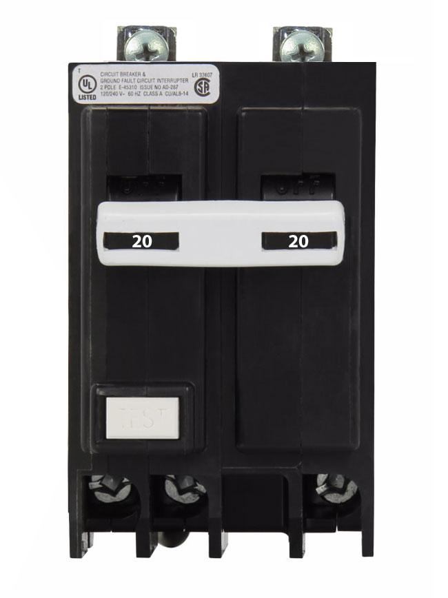 BQGF220 - Commander 20 Amp 2 Pole Bolt-On GFCI Circuit Breakers