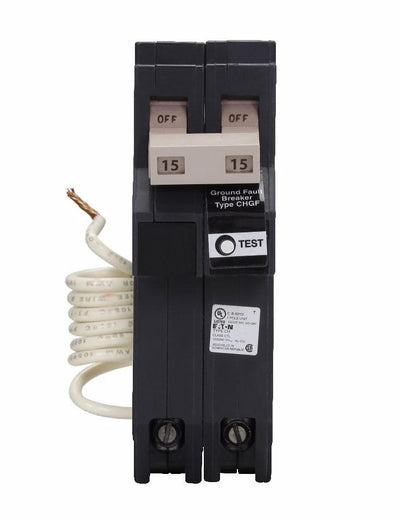 CH215GFT - Eaton Cutler-Hammer 15 Amp 2 Pole 240 Volt Ground Fault Plug-In Breaker