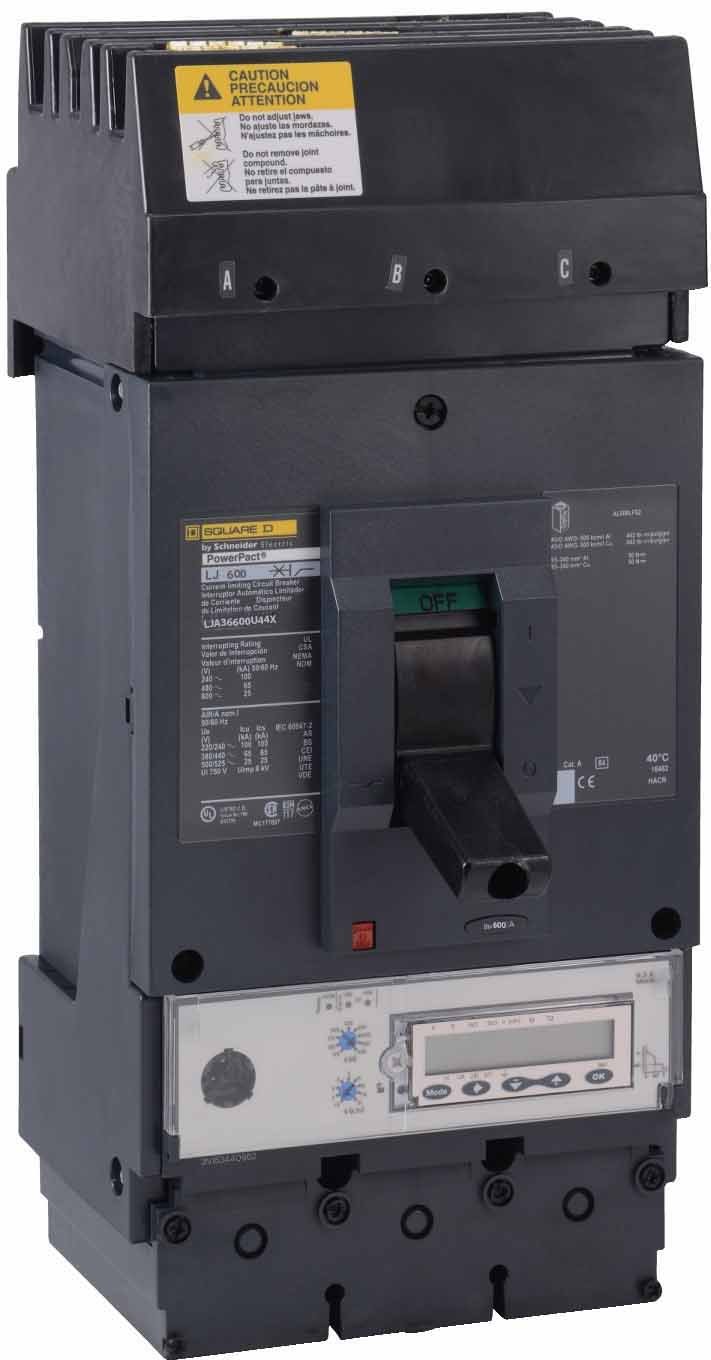 LJA36600U44X - Square D 600 Amp 3 Pole 600 Volt Molded Case Circuit Breaker