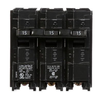 Q315 - Siemens 15 Amp 3 Pole Circuit Breaker