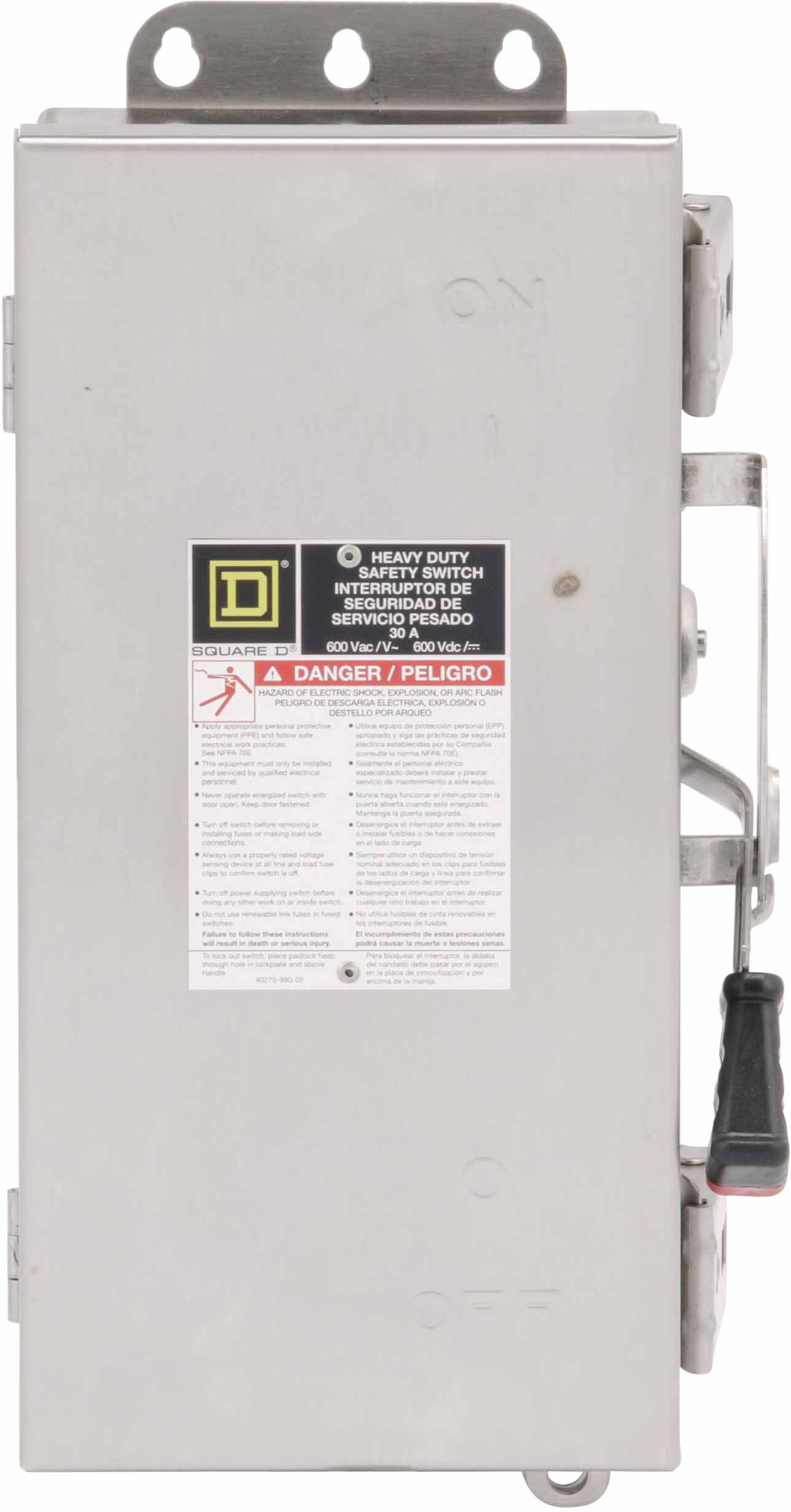 HU361DS - Square D 30 Amp 3 Pole 600 Volt Disconnect and Safety Switches