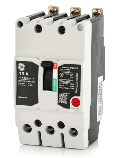 TEYH3015B - GE 15 Amp 3 Pole 480 Volt Bolt-On Molded Case Circuit Breaker