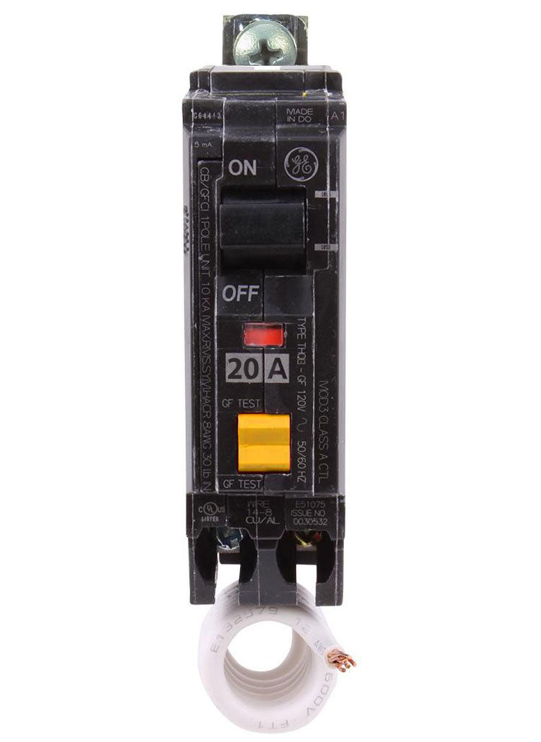 THQB1120GFEP - GE - 20 Amp 30 mA Ground Fault (GFEP) Breaker