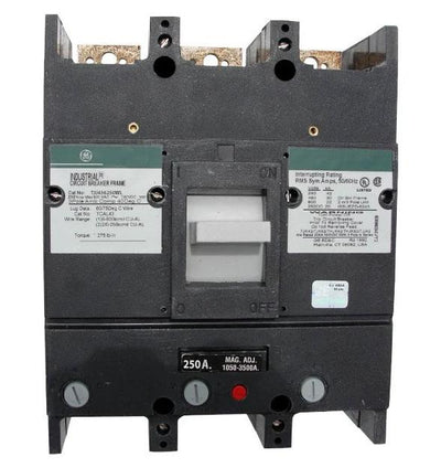 TJJ436250WL - General Electric 250 Amp 3 Pole 600 Volt Molded Case Thermal Magnetic Circuit Breaker