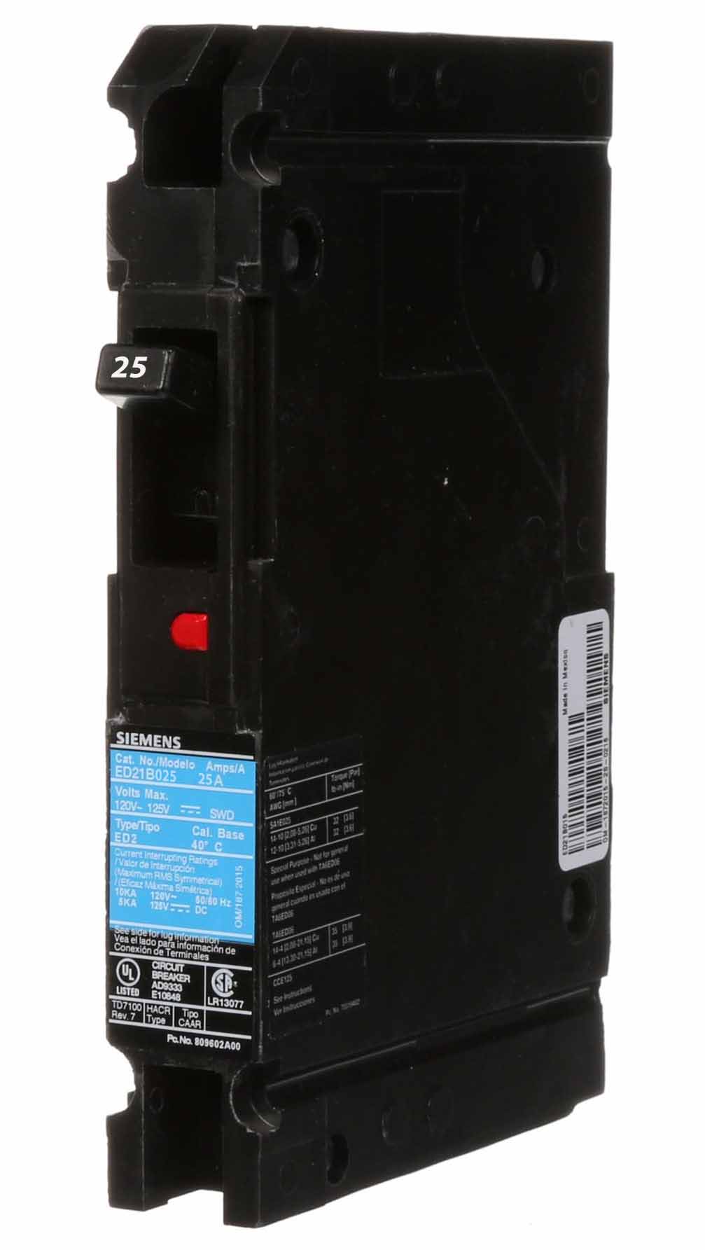 ED21B025 - Siemens - Molded Case Circuit Breaker