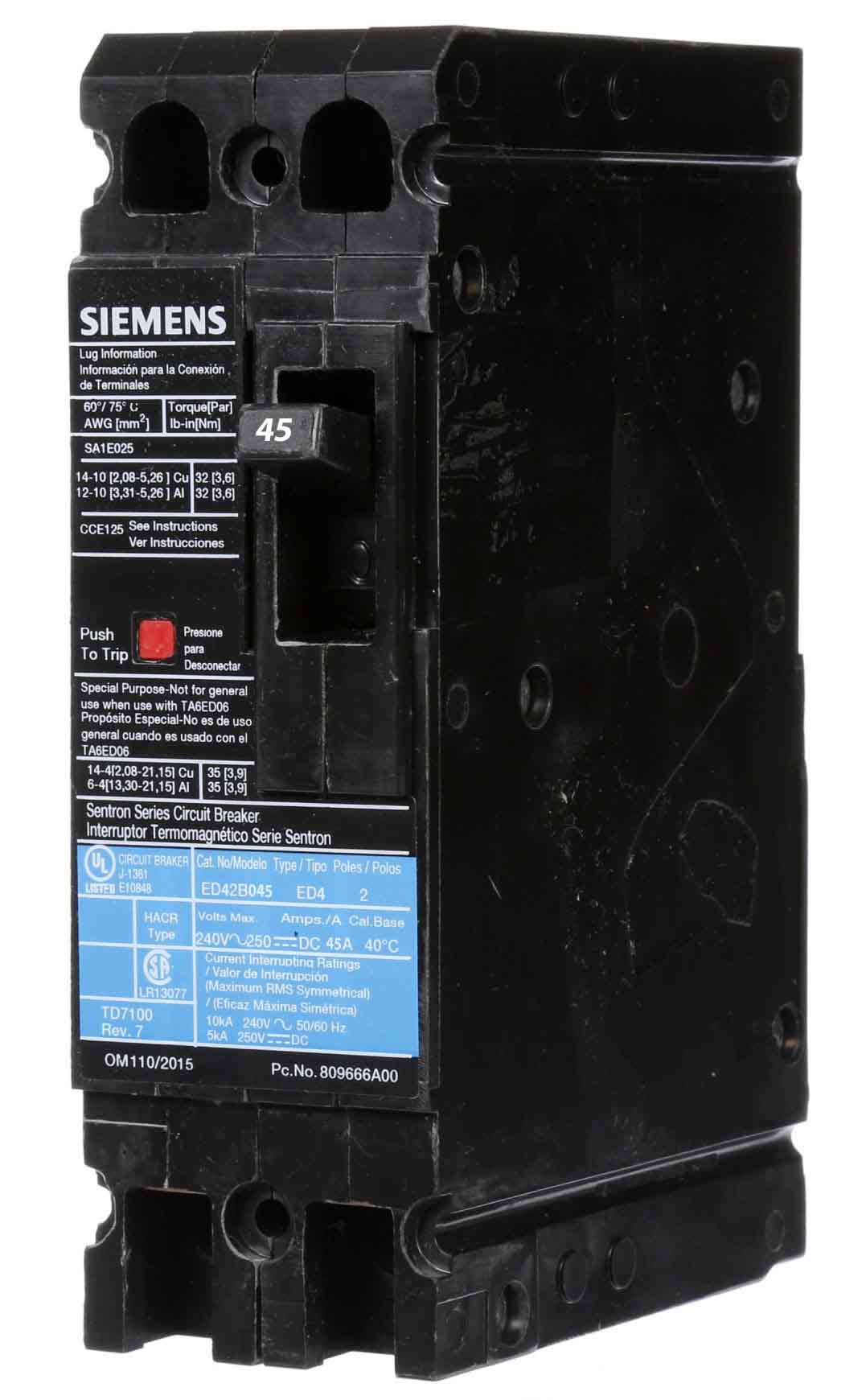 ED42B045L - Siemens - Molded Case Circuit Breaker