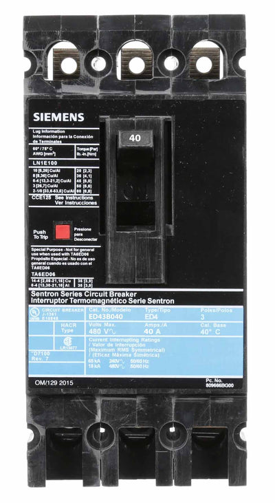 ED43B040 - Siemens - Molded Case Circuit Breaker