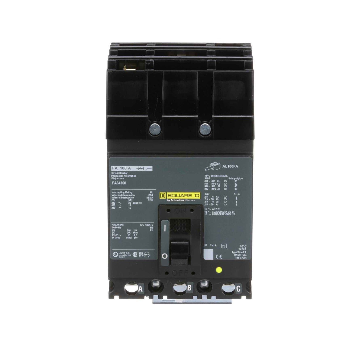 FA34100 - Square D - Molded Case
 Circuit Breakers