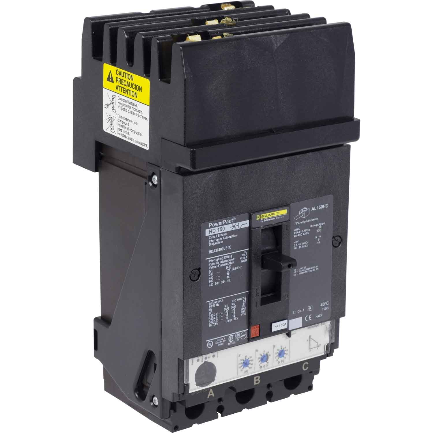 HDA36100U33X - Square D - Molded Case
 Circuit Breakers