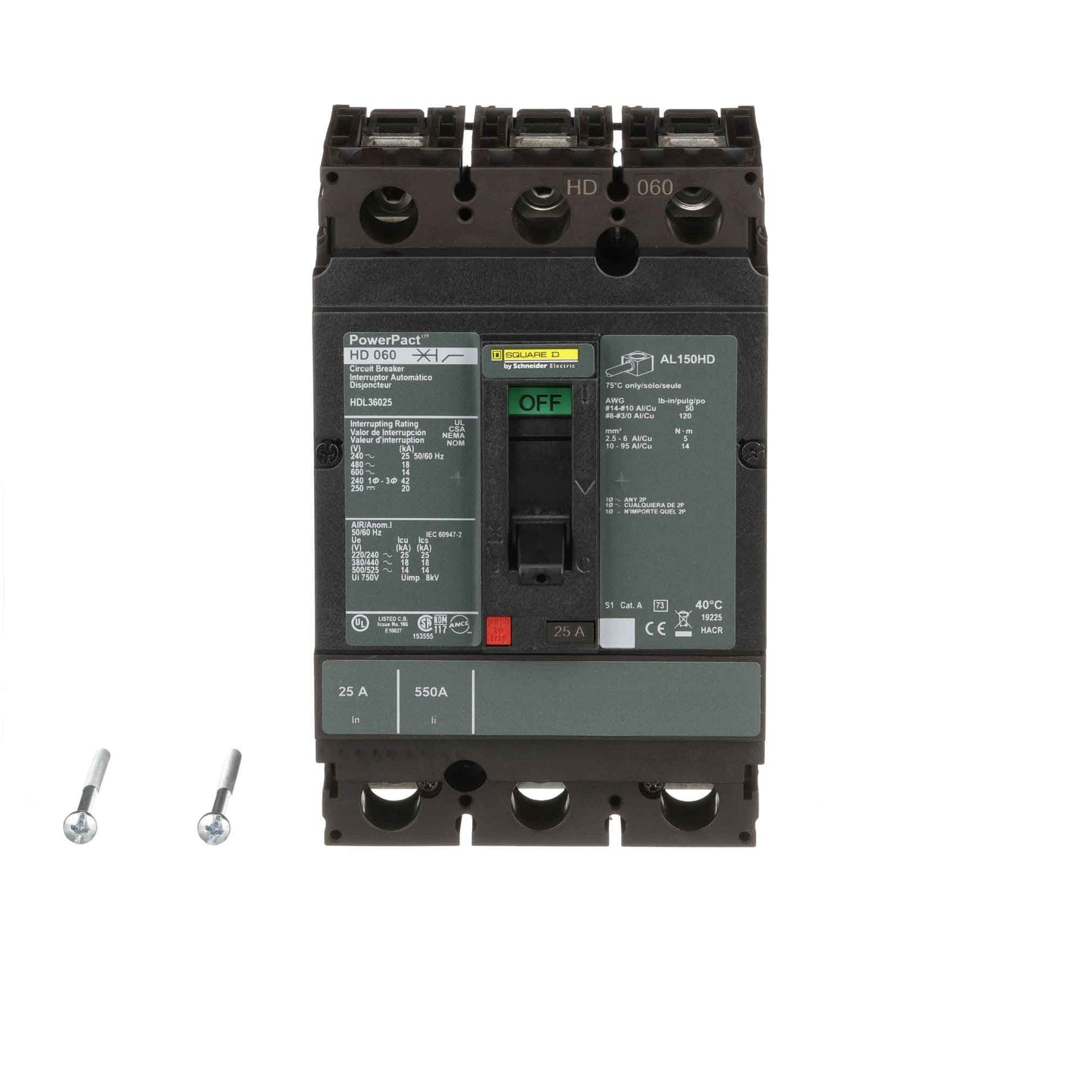 HDL36025 - Square D - Molded Case
 Circuit Breakers