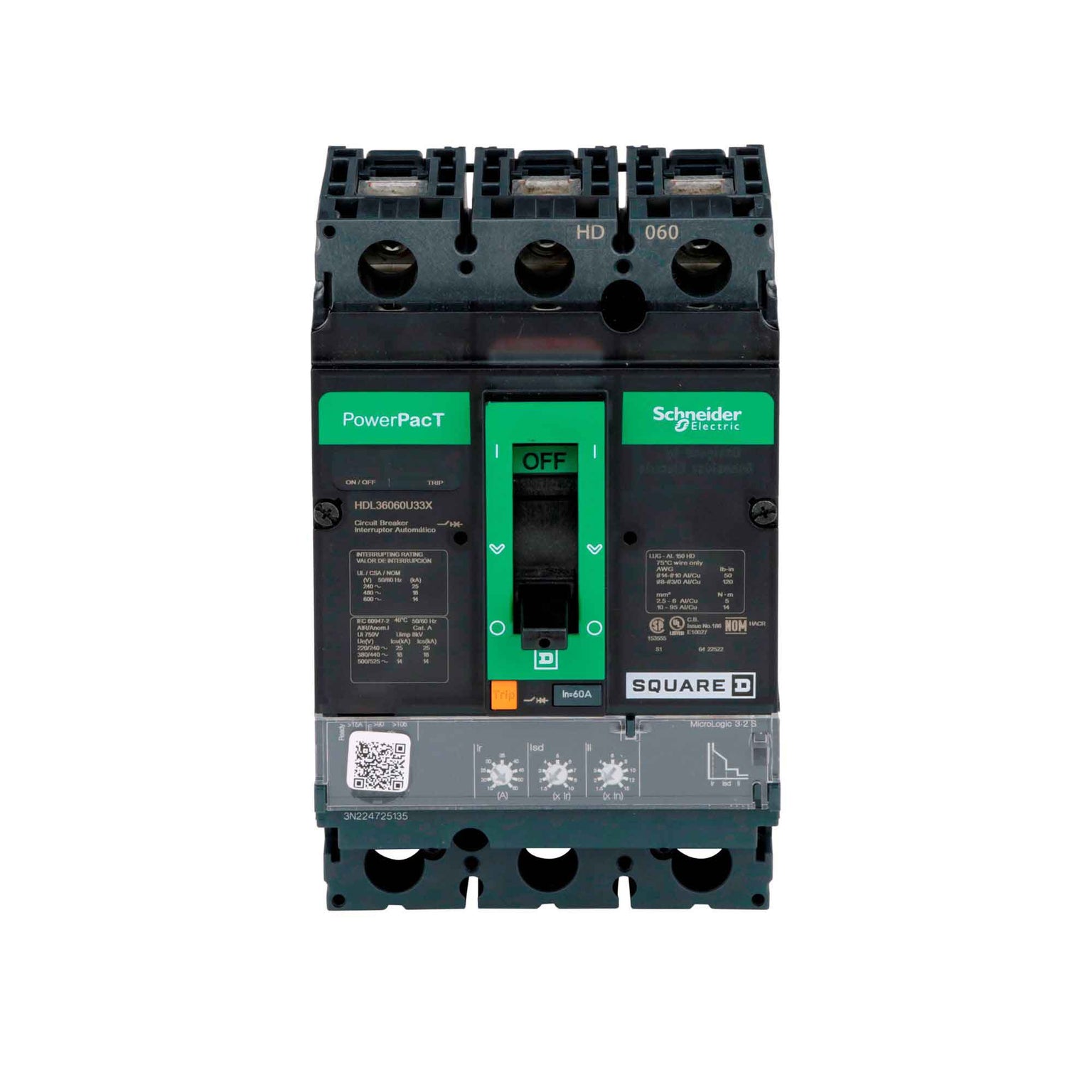 HDL36060U33X - Square D - Molded Case
 Circuit Breakers