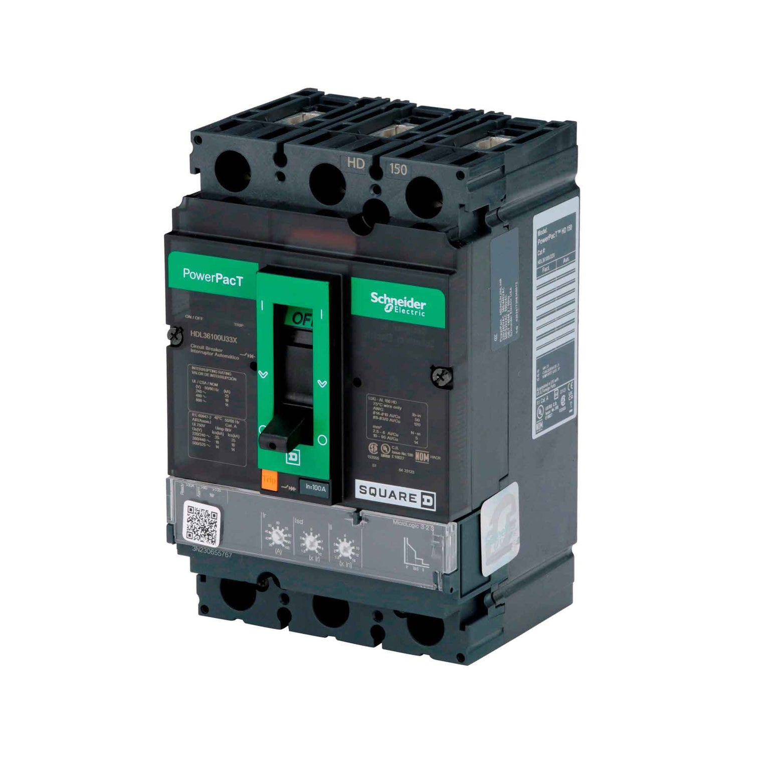 HDL36100U33X - Square D - Molded Case
 Circuit Breakers