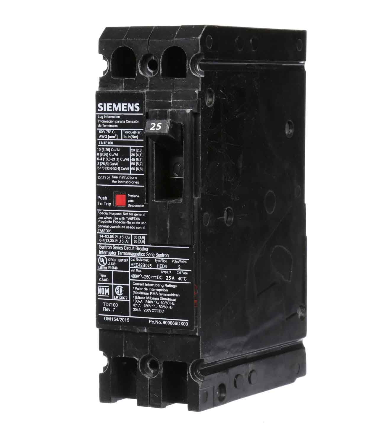 HED42B025 - Siemens - Molded Case Circuit Breaker