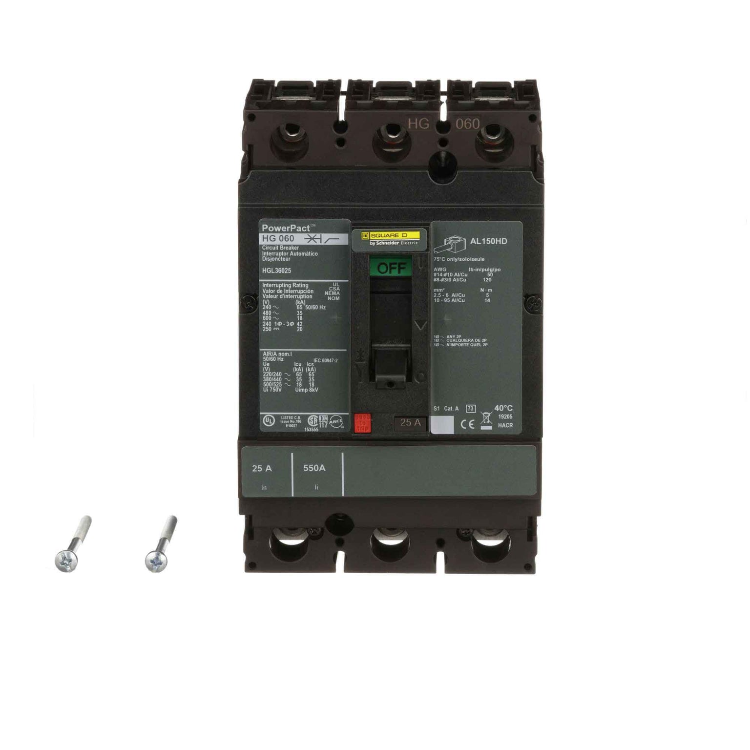 HGL36025 - Square D - Molded Case
 Circuit Breakers