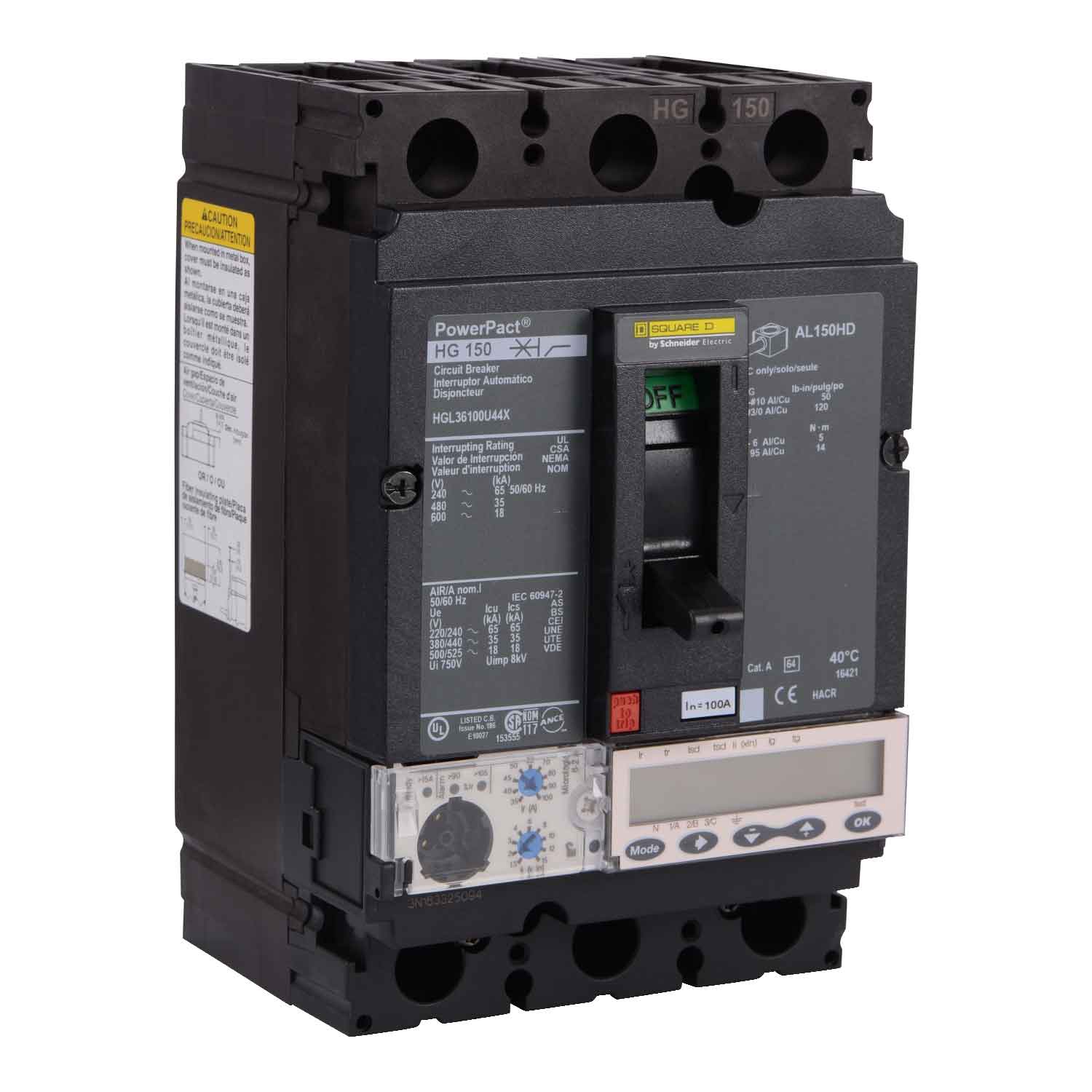 HGL36100U44X - Square D - Molded Case
 Circuit Breakers