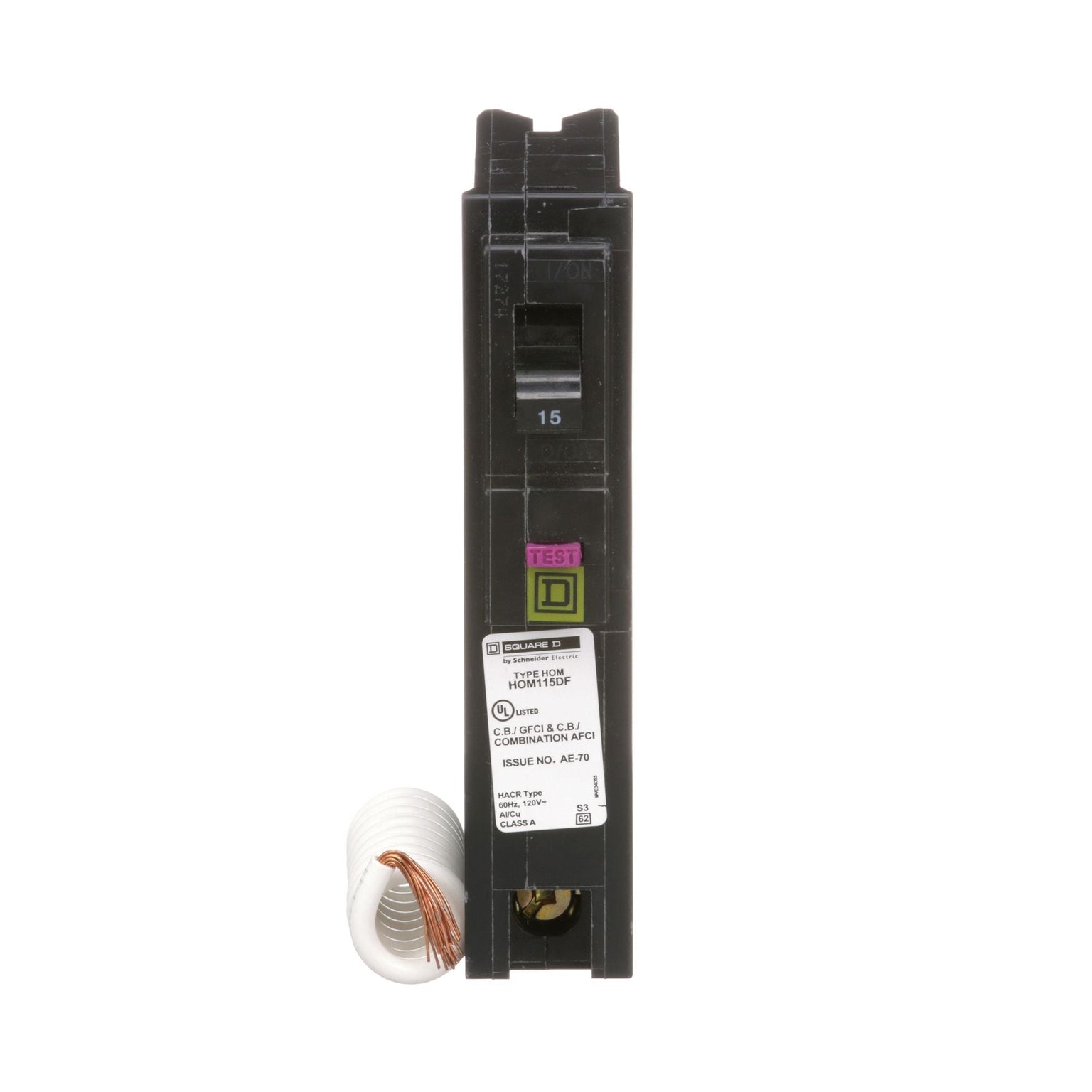 CHOM115DF - HomeLine 15 Amp 1 Pole Dual Function Circuit Breaker