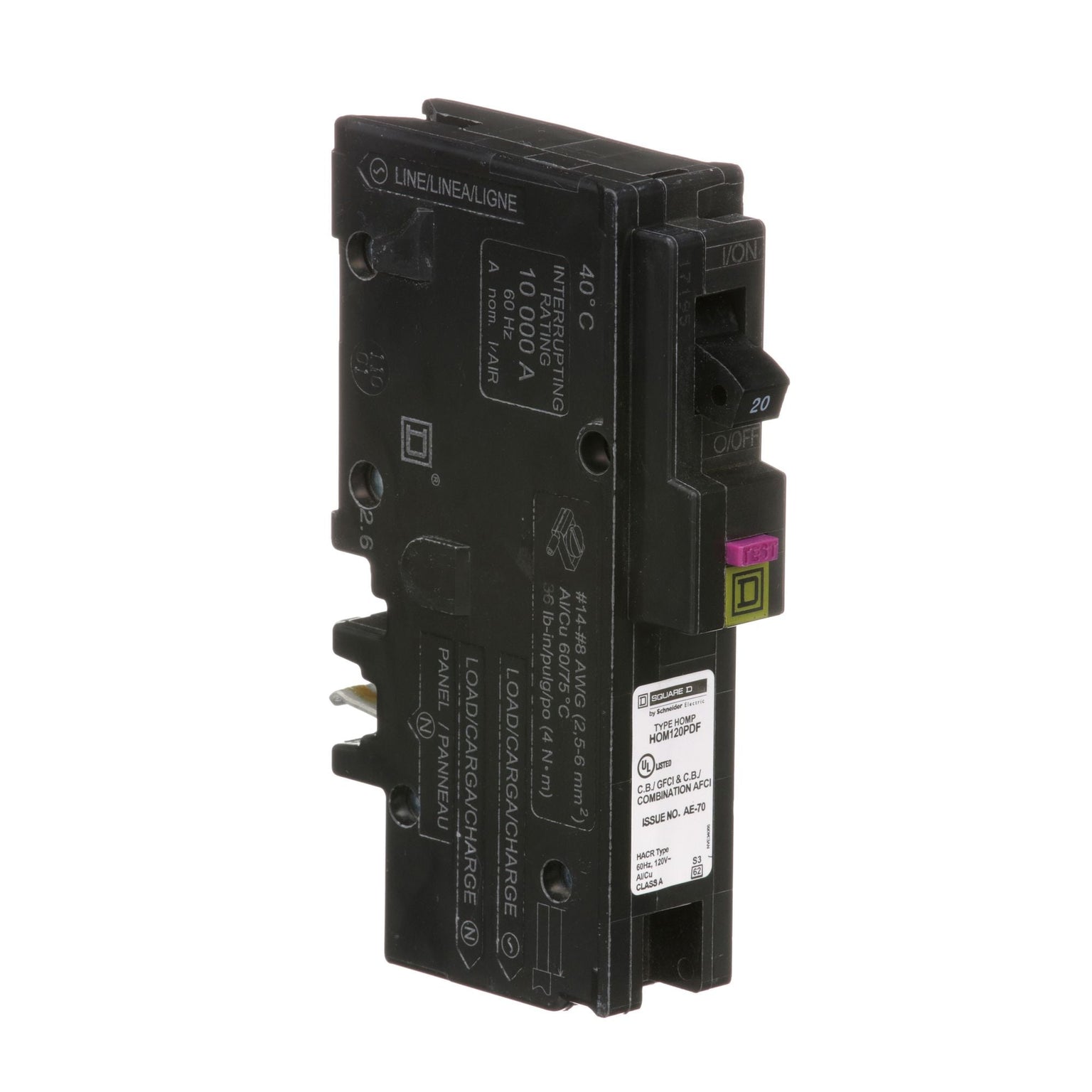 HOM120PAFGF - HomeLine 20 Amp Dual Function Circuit Breaker