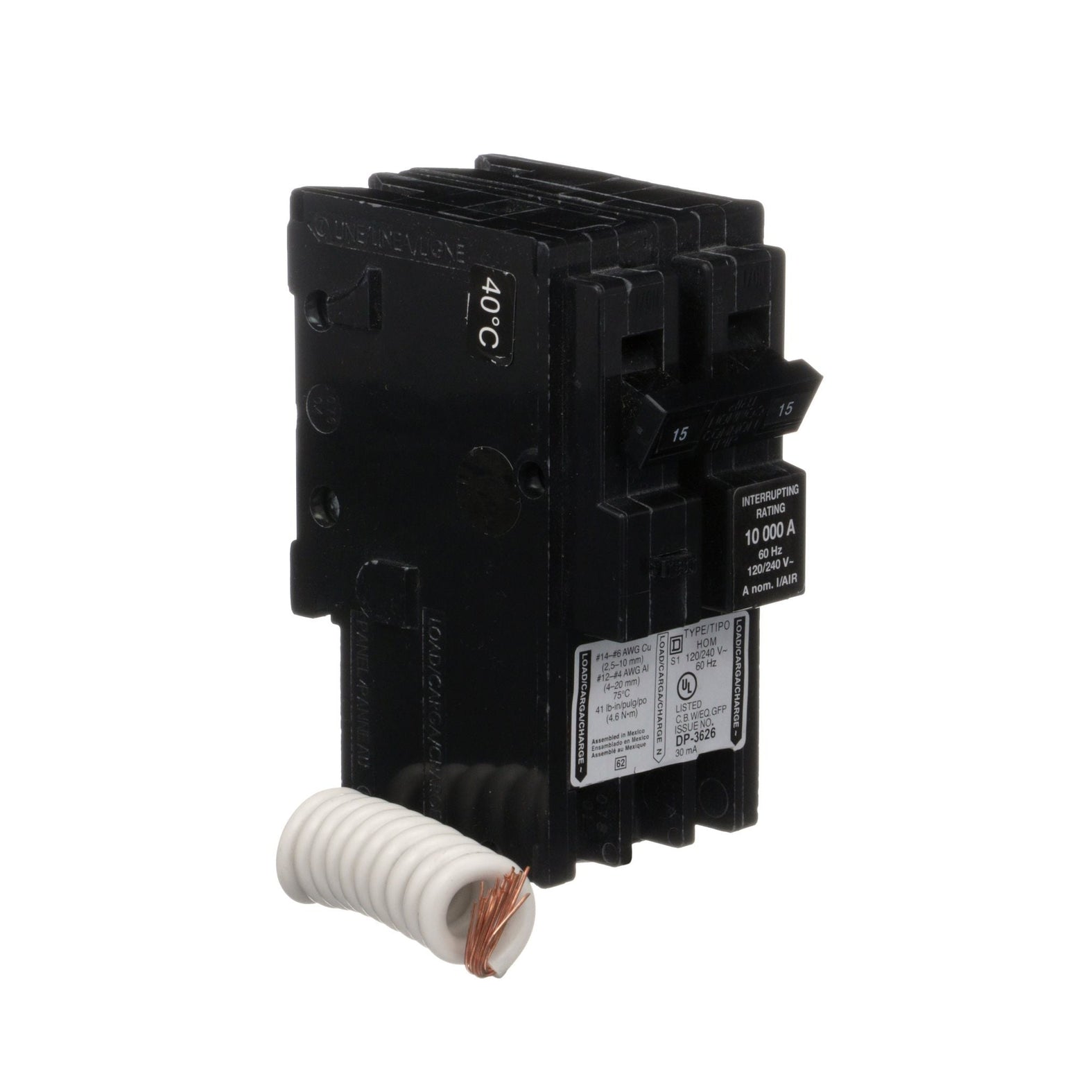 HOM215EPDCP - Square D - 15 Amp GFEP Circuit Breaker