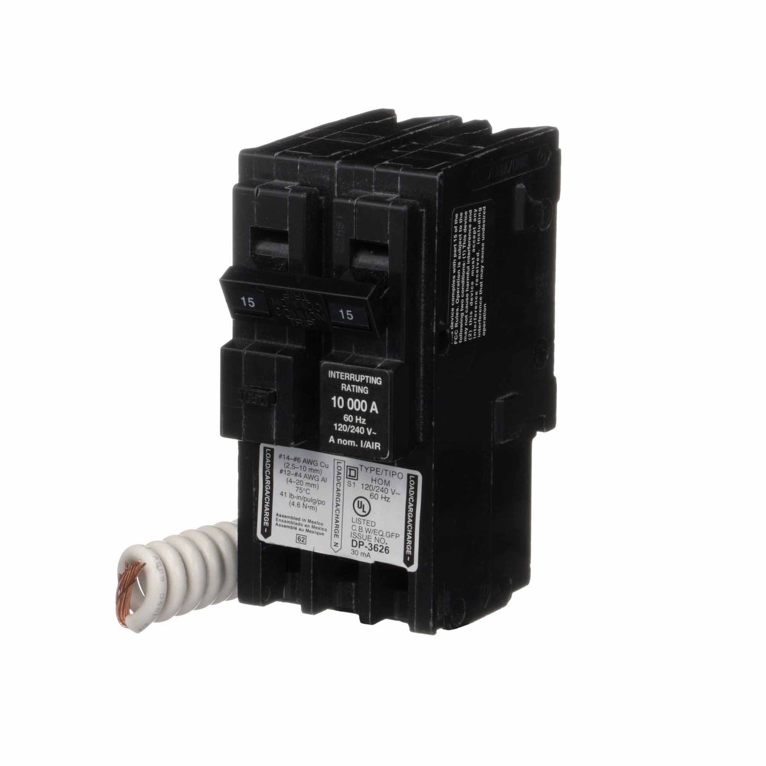 HOM215EPD - Square D - 15 Amp GFEP Circuit Breaker