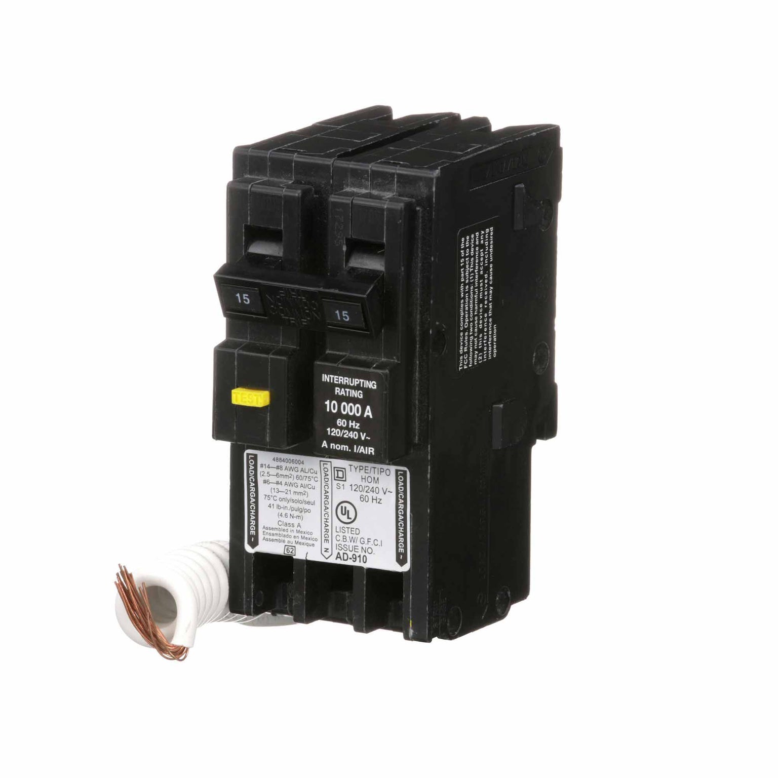 HOM215GFICP - Homeline 15 Amp Ground Fault Circuit Breaker