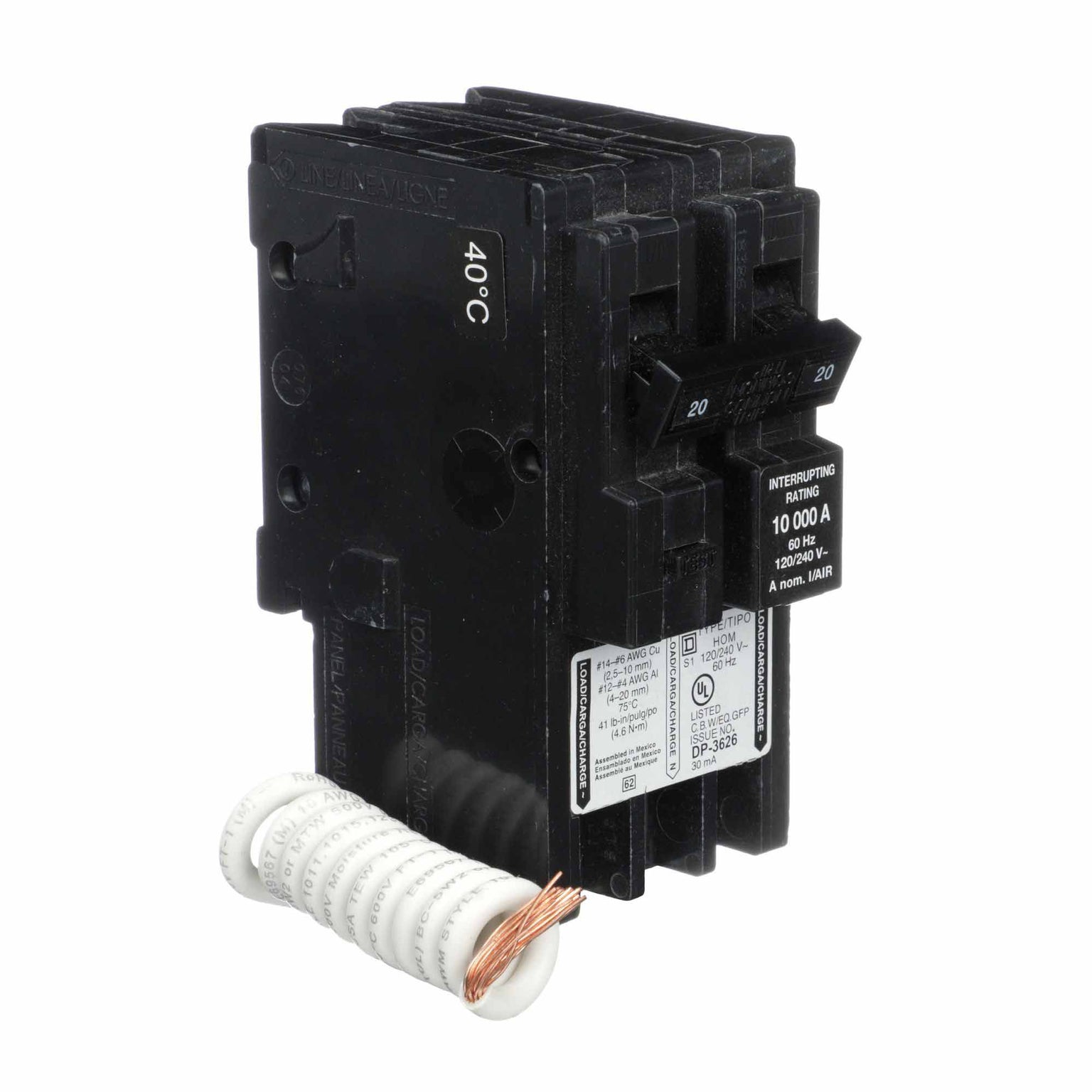 HOM220EPD - Square D Homeline - GFEP Breaker