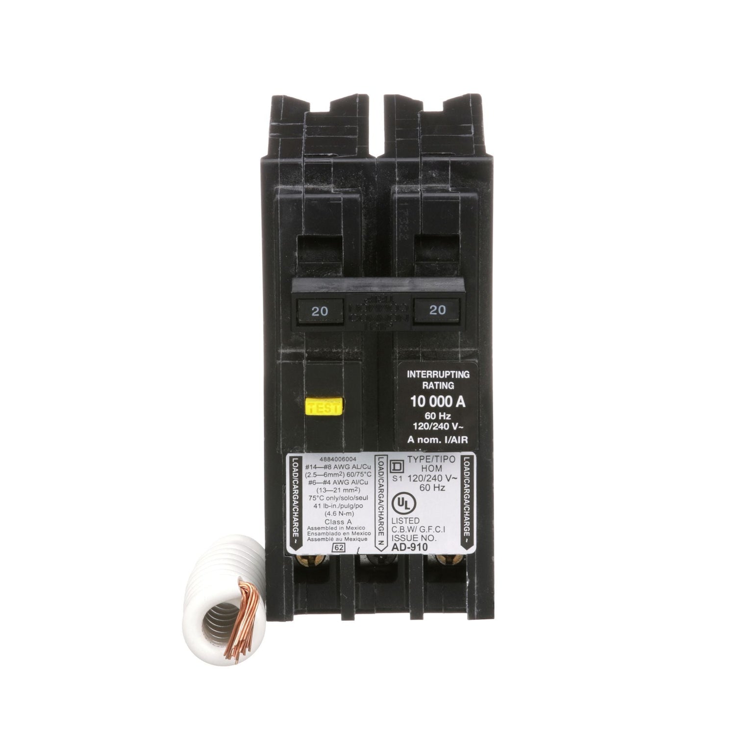 HOM220GFI - Square D Homeline - GFCI Circuit Breaker