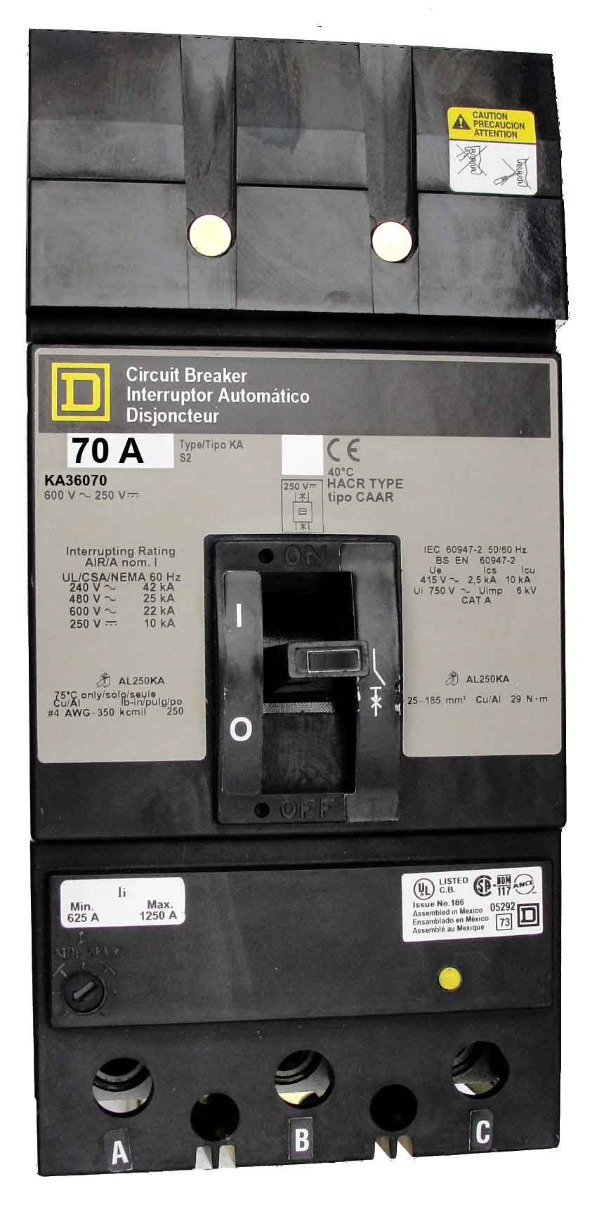 KA36070 - Square D - Molded Case
 Circuit Breakers