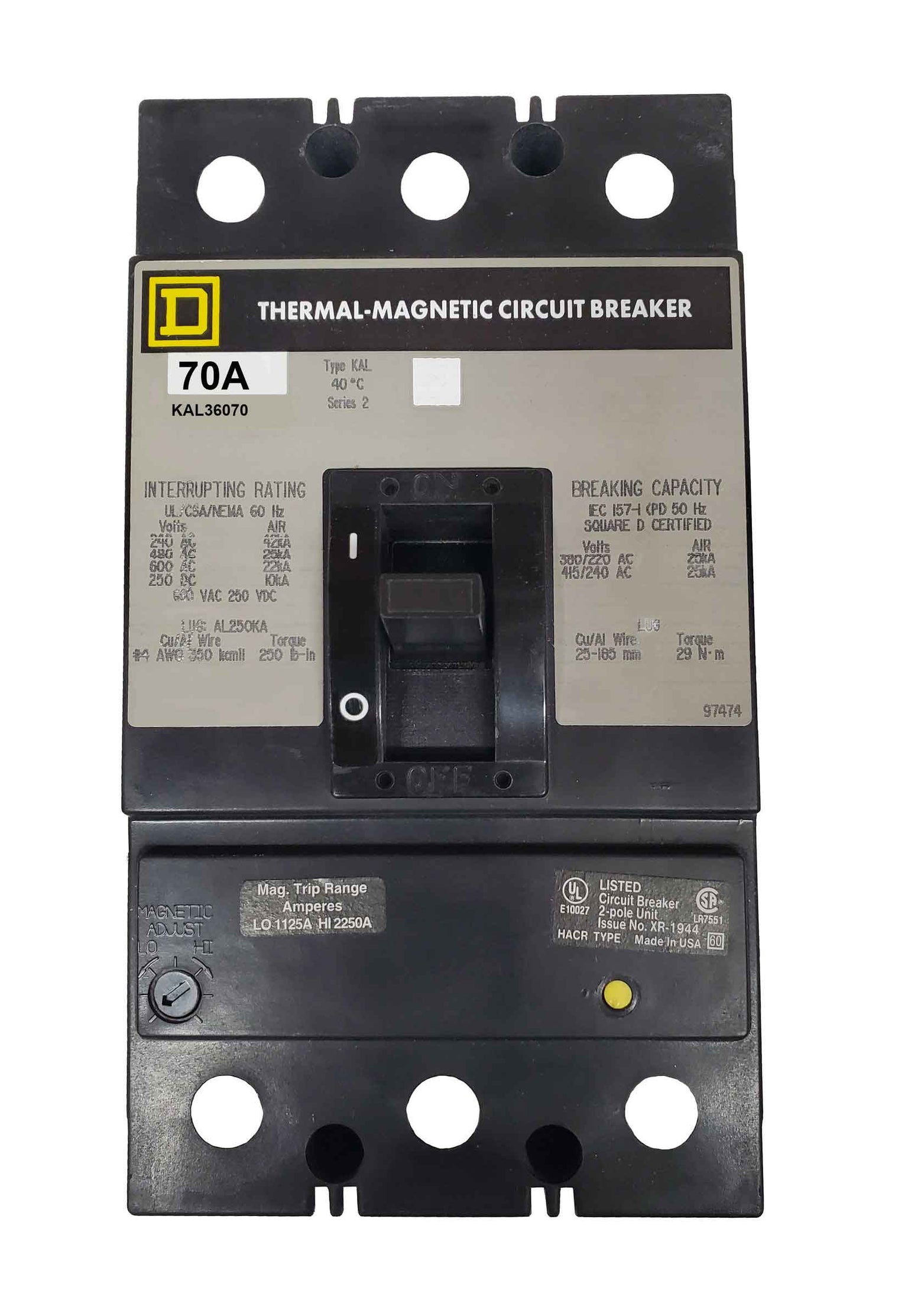 KAL36070 - Square D - Molded Case
 Circuit Breakers