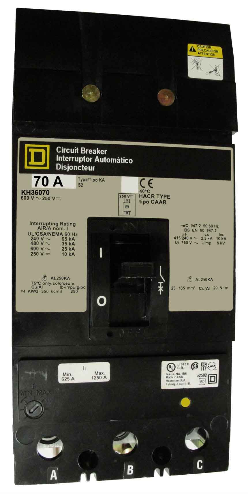 KH36070 - Square D - Molded Case
 Circuit Breakers