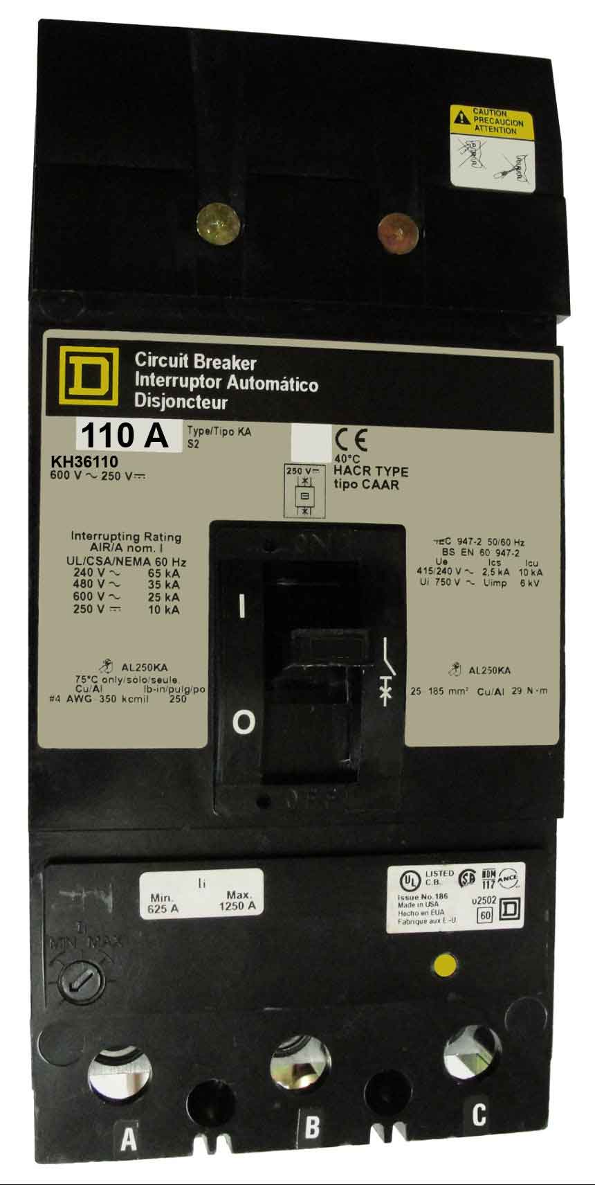 KH36110 - Square D - Molded Case
 Circuit Breakers