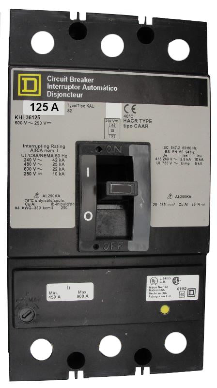 KHL36125 - Square D - Molded Case
 Circuit Breakers