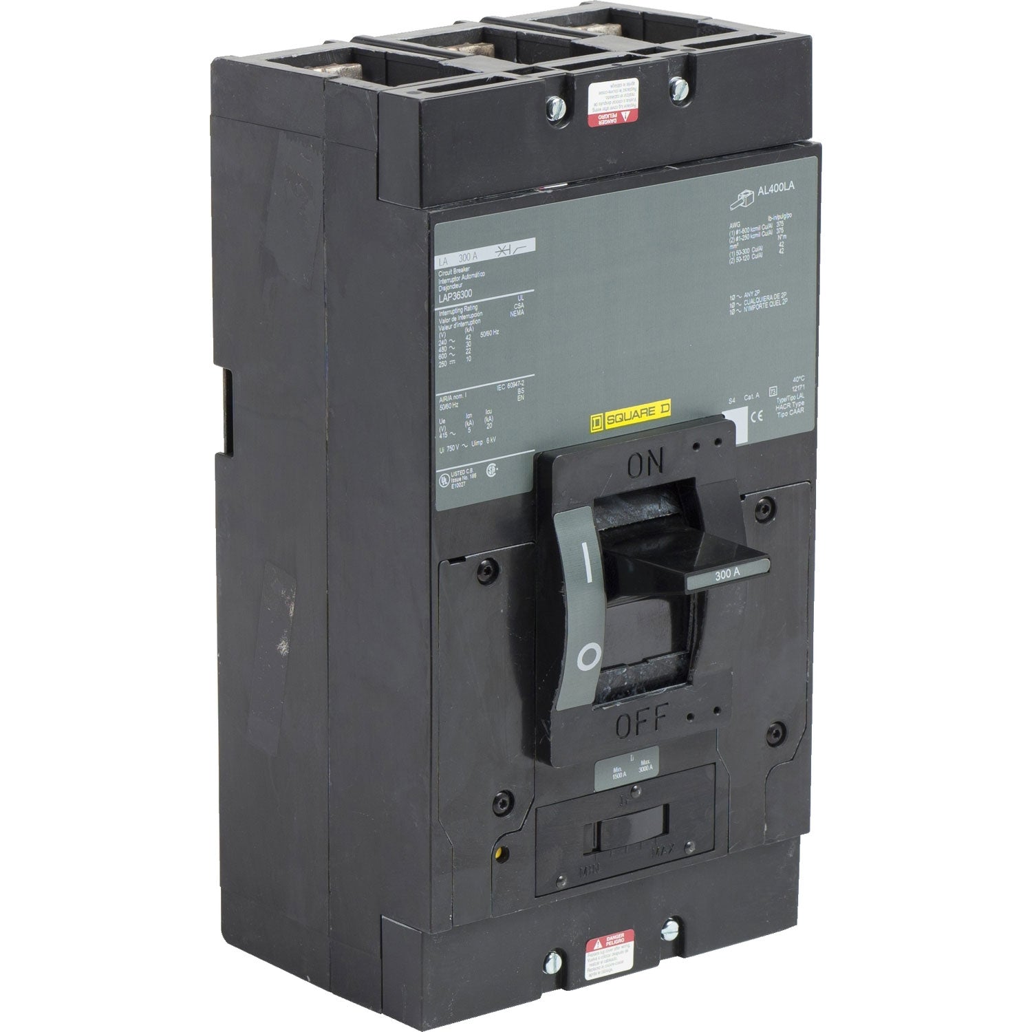 LAP36300 - Square D 300 Amp 3 Pole 600 Volt Bolt-On Molded Case Circuit Breaker