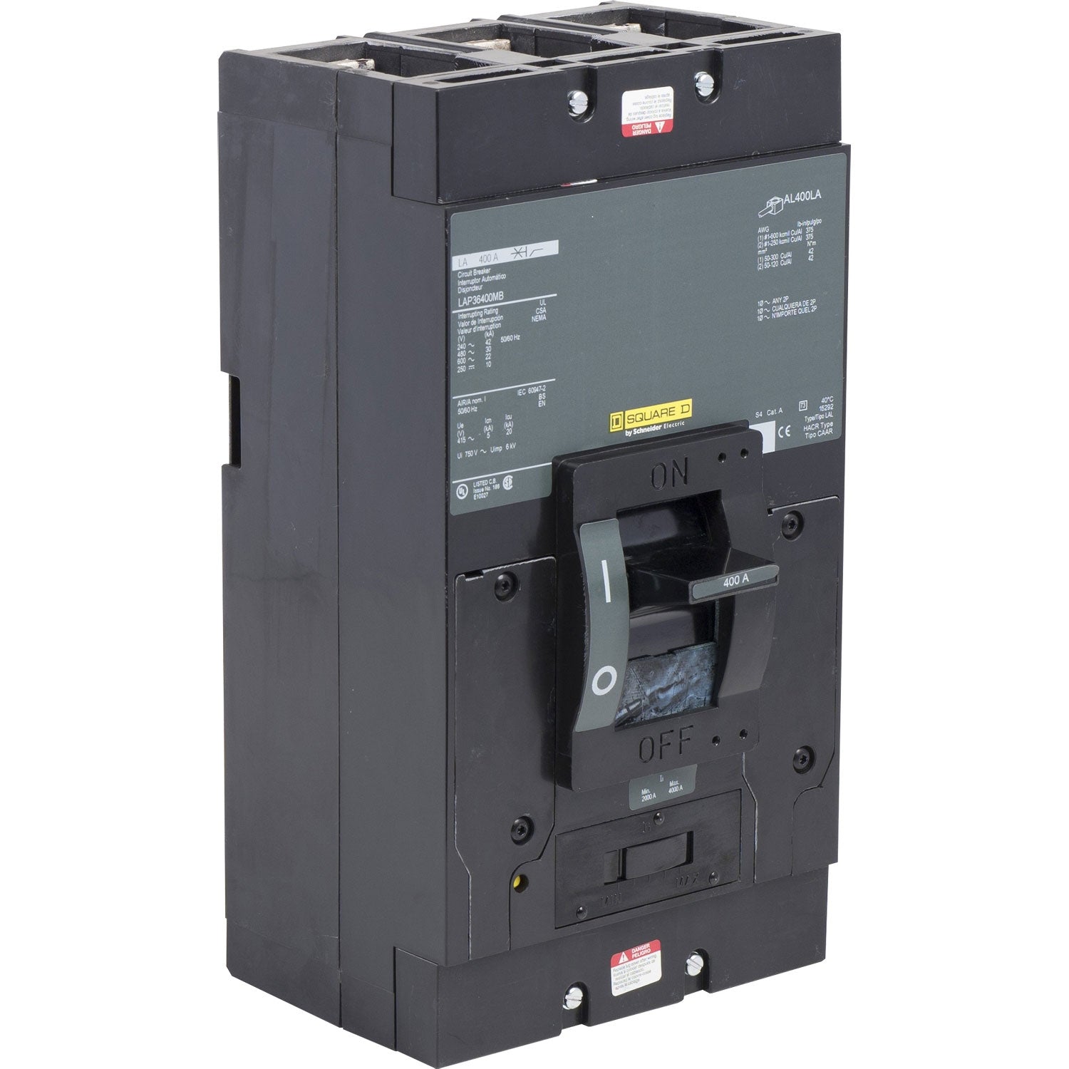 LAP36400MB - Square D 400 Amp 3 Pole 600 Volt Bolt-On Molded Case Circuit Breaker