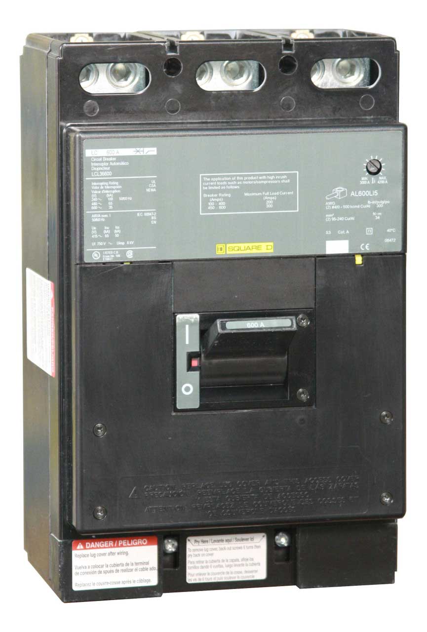 LCL36300 - Square D 300 Amp 3 Pole 600 Volt Molded Case Circuit Breaker