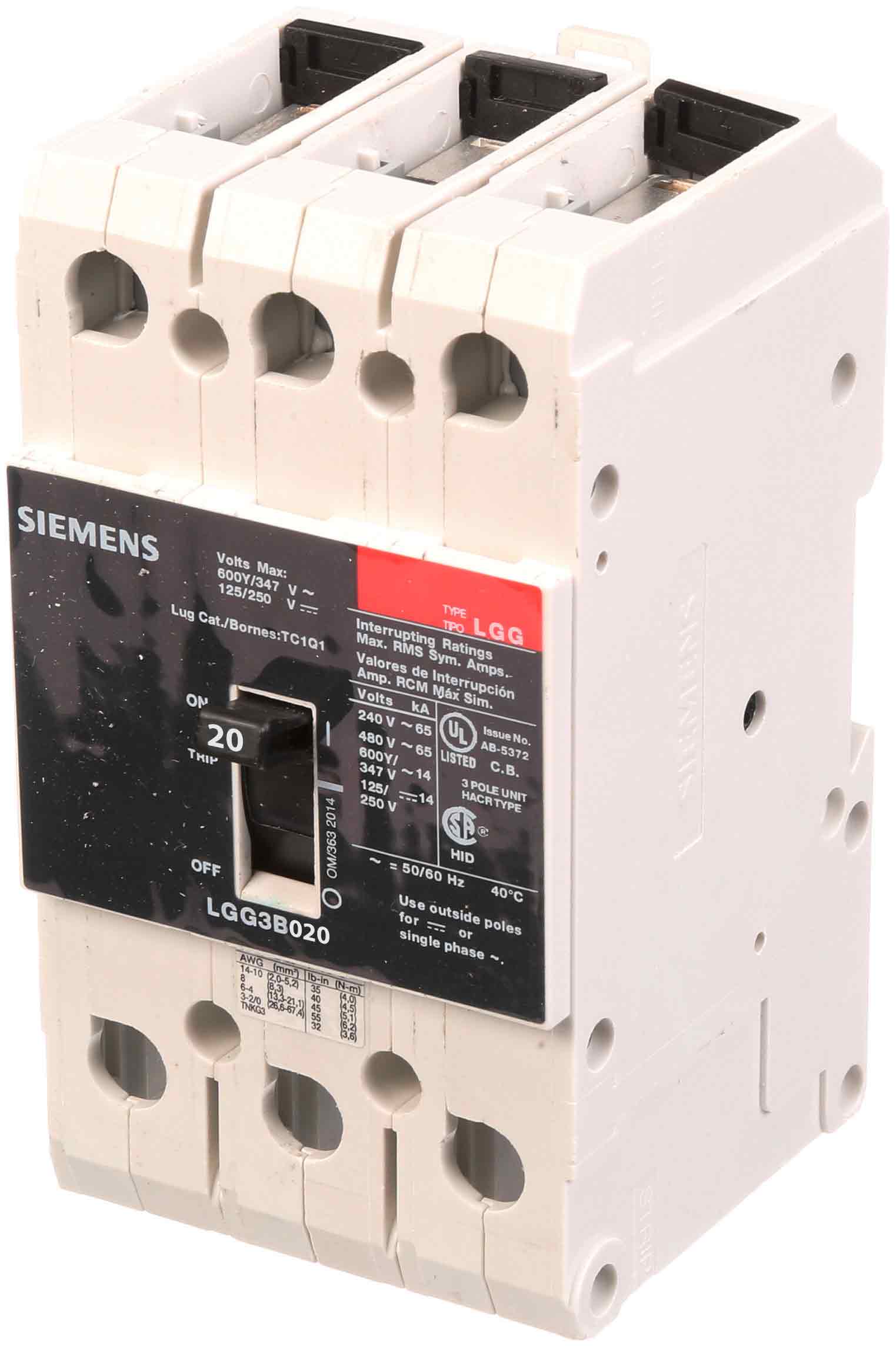 LGG3B020L - Siemens - Molded Case Circuit Breaker