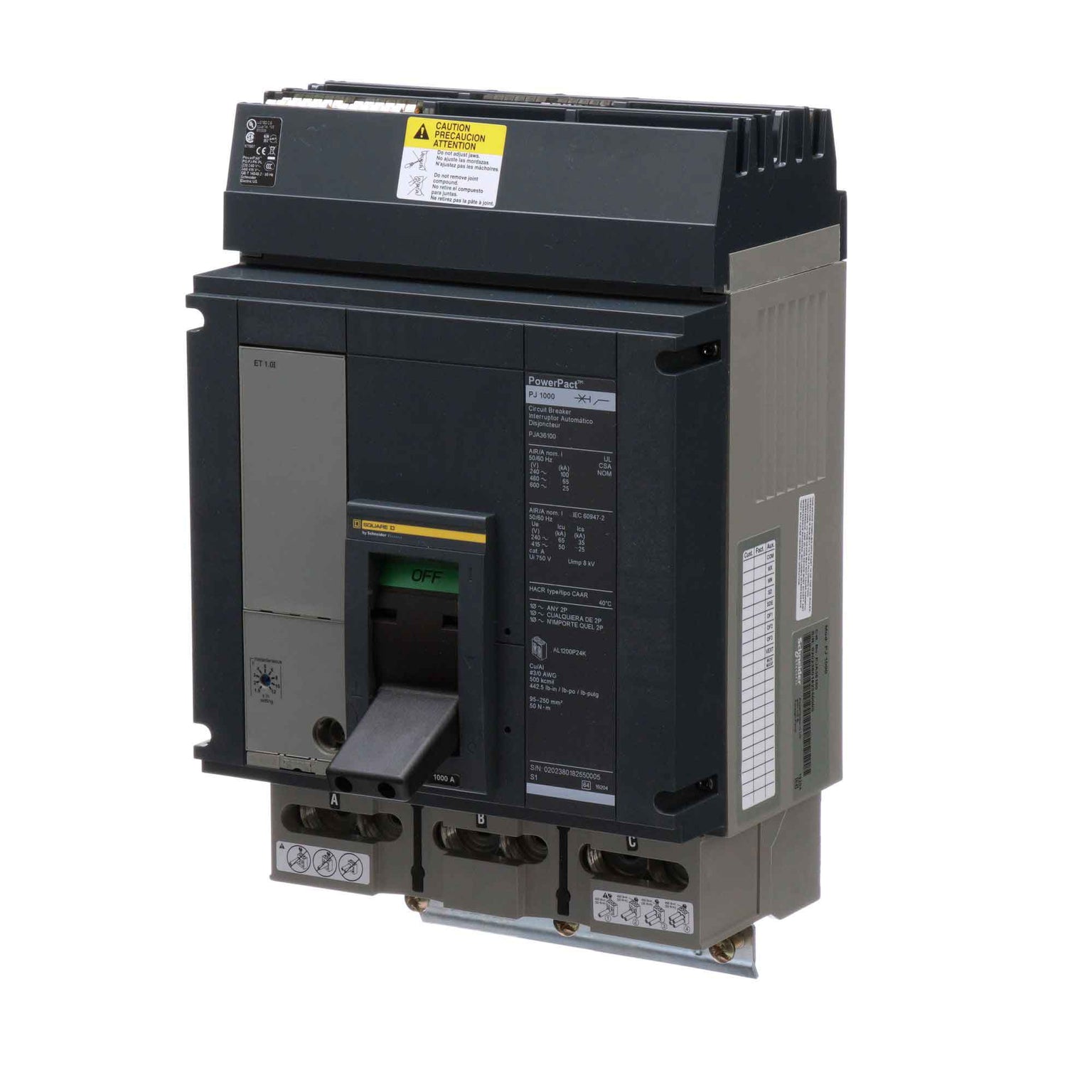 PJA36100 - Square D - Molded Case Circuit Breaker