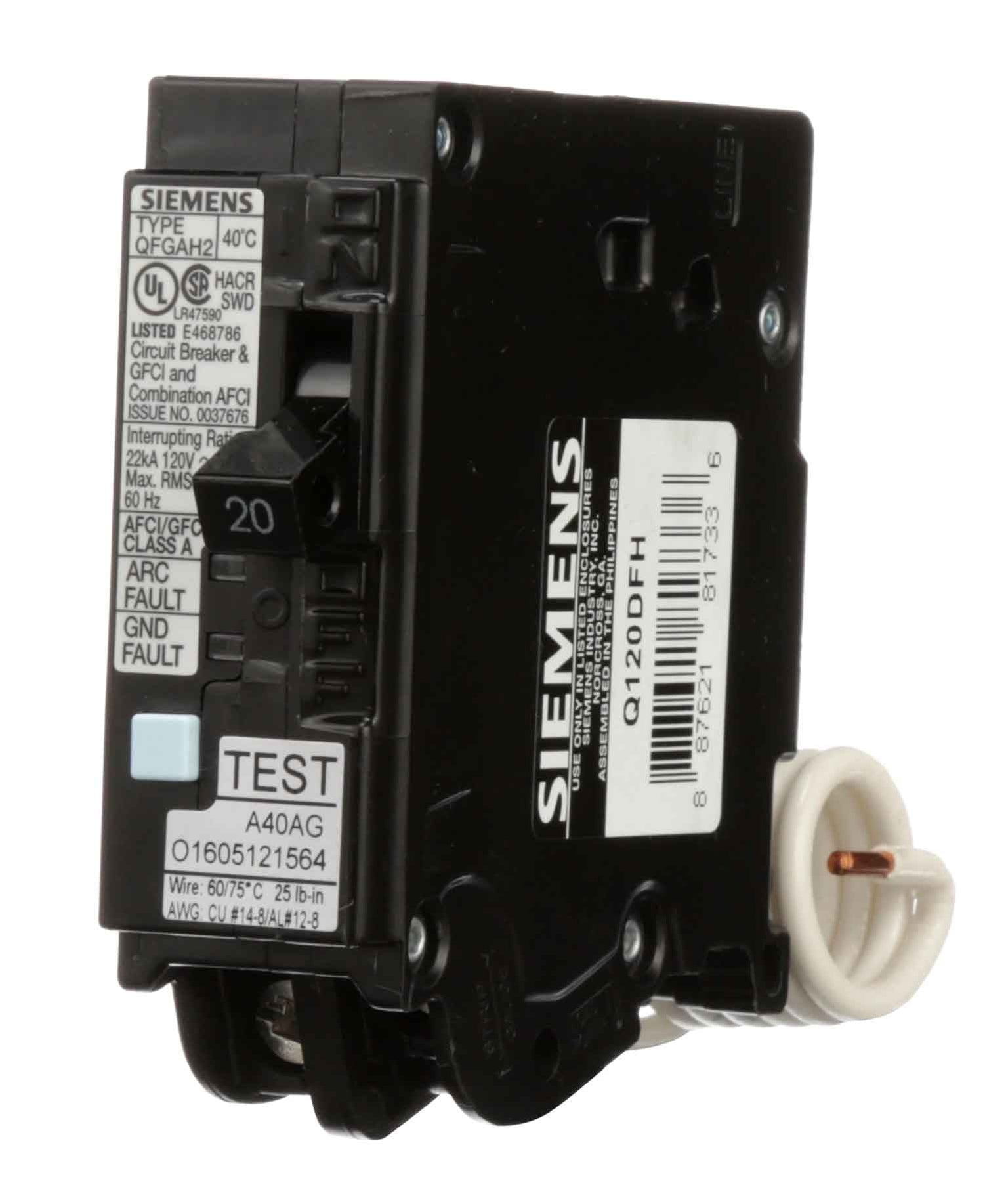 Q120DFH - Siemens - 20 Amp Molded Case Circuit Breaker