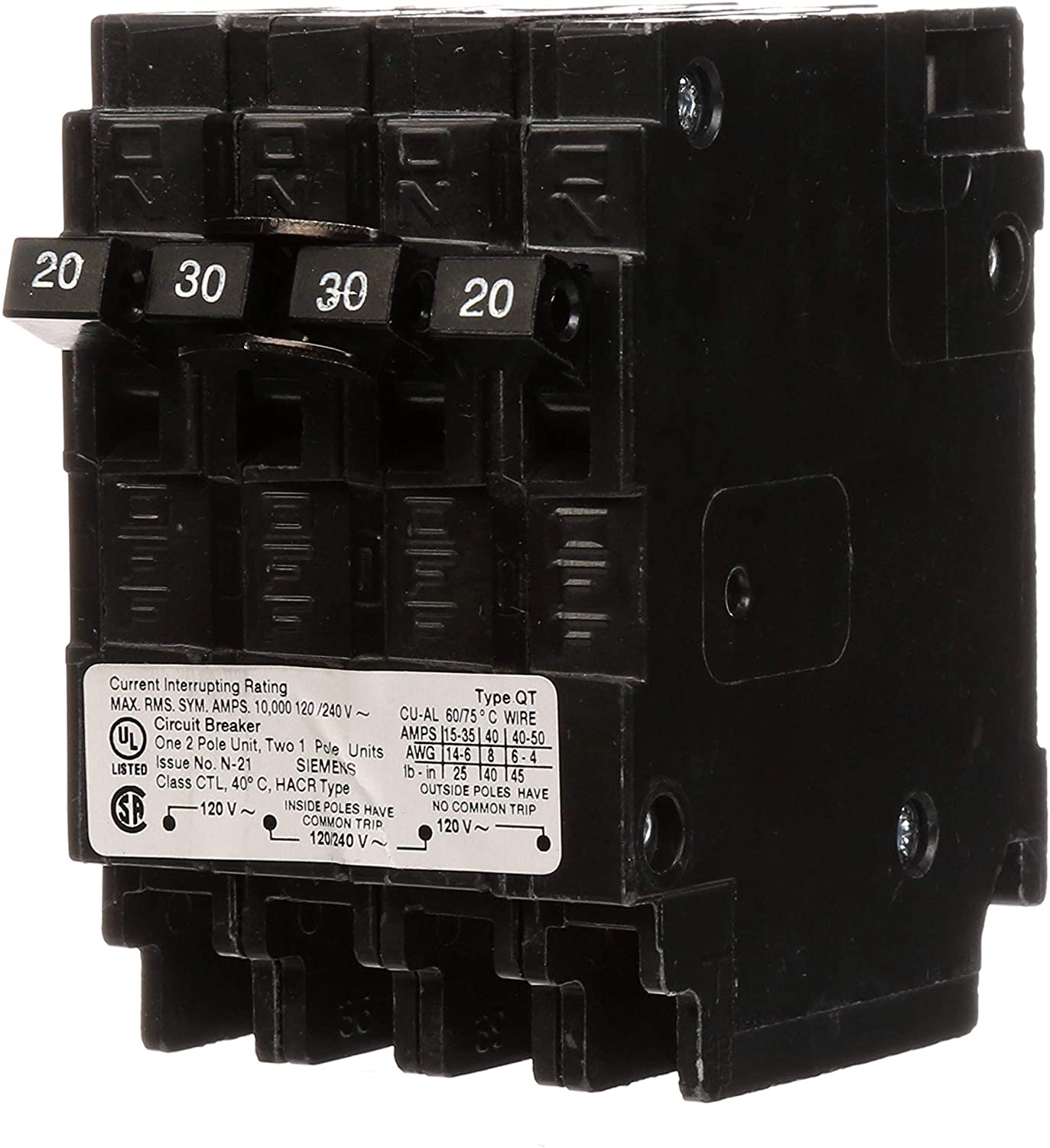 Q22030CT - Siemens - 30 Amp Quad Circuit Breaker