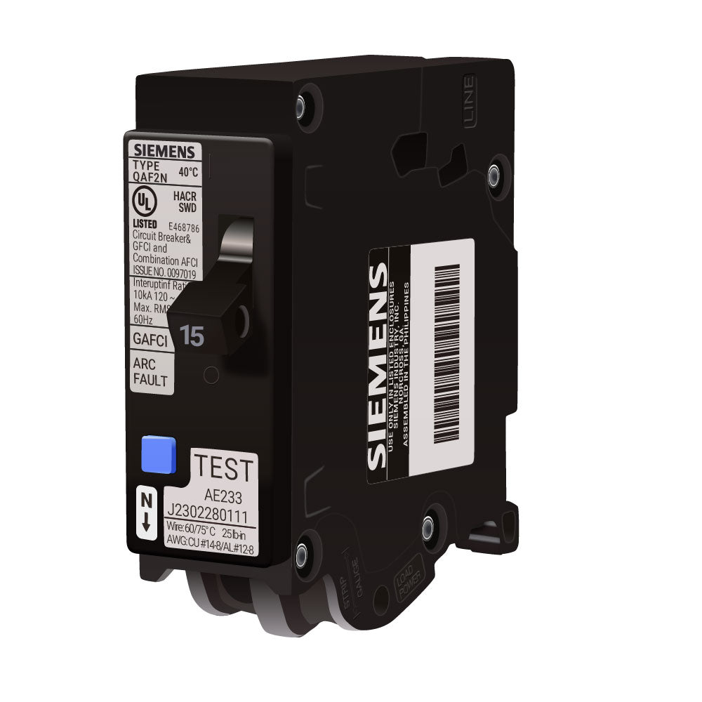 QA115AFCN - Siemens - 15 Amp Arc Fault (AFCI) Breaker