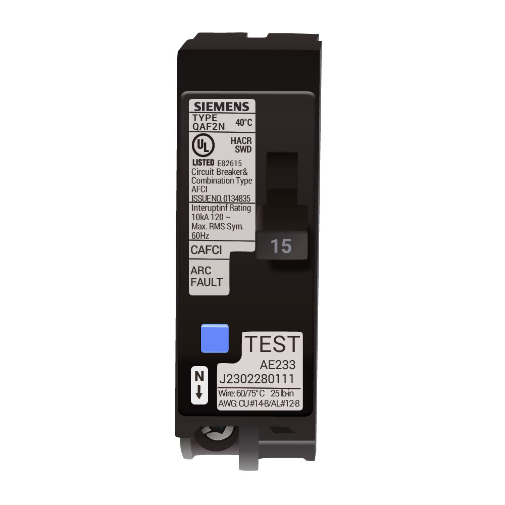 QA115AFCN - Siemens - 15 Amp Arc Fault (AFCI) Breaker