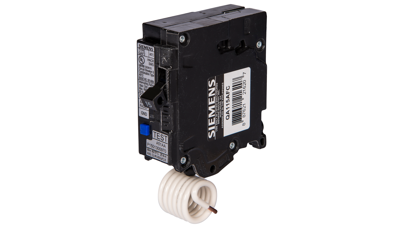 QA120AFCHH - Siemens 20 Amp 1 Pole 120 Volt Plug-In Molded Case Circuit Breaker