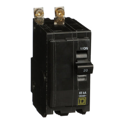 QHB220 - Square D 20 Amp 2 Pole 240 Volt Bolt-On Molded Case Circuit Breaker