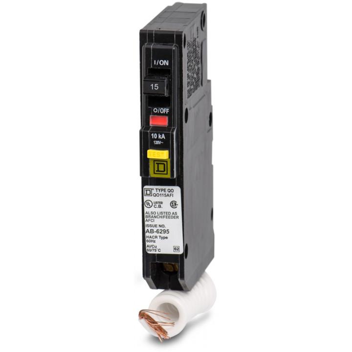 QO115AFI - Square D 15 Amp Single Pole AFCI Circuit Breaker