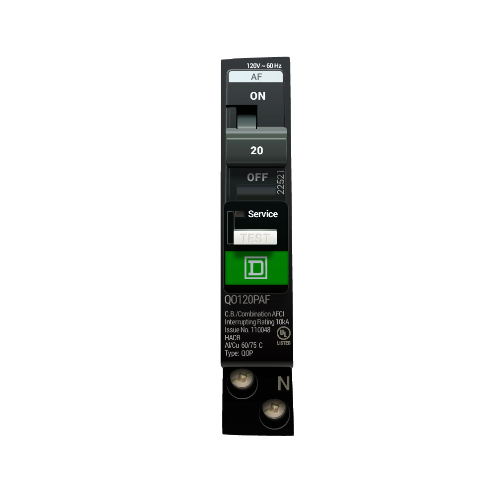 QO120PAF - Square D - 20 Amp AFCI Circuit Breaker