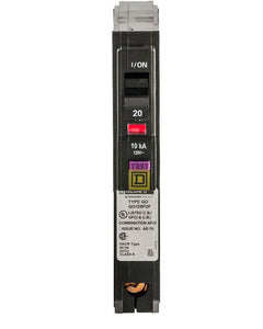 QO120PDF - Square D 20 Amp Single Pole Dual Function Arc Fault & Ground Fault Circuit Breaker