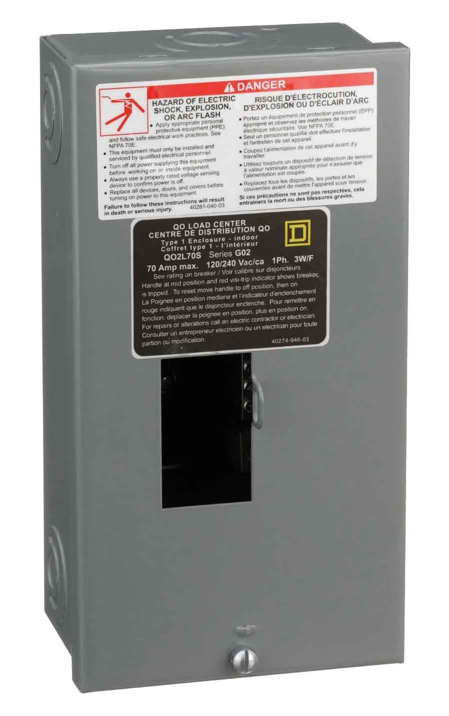 QO2L70S - Square D 70 Amp 240 Volt Load Center