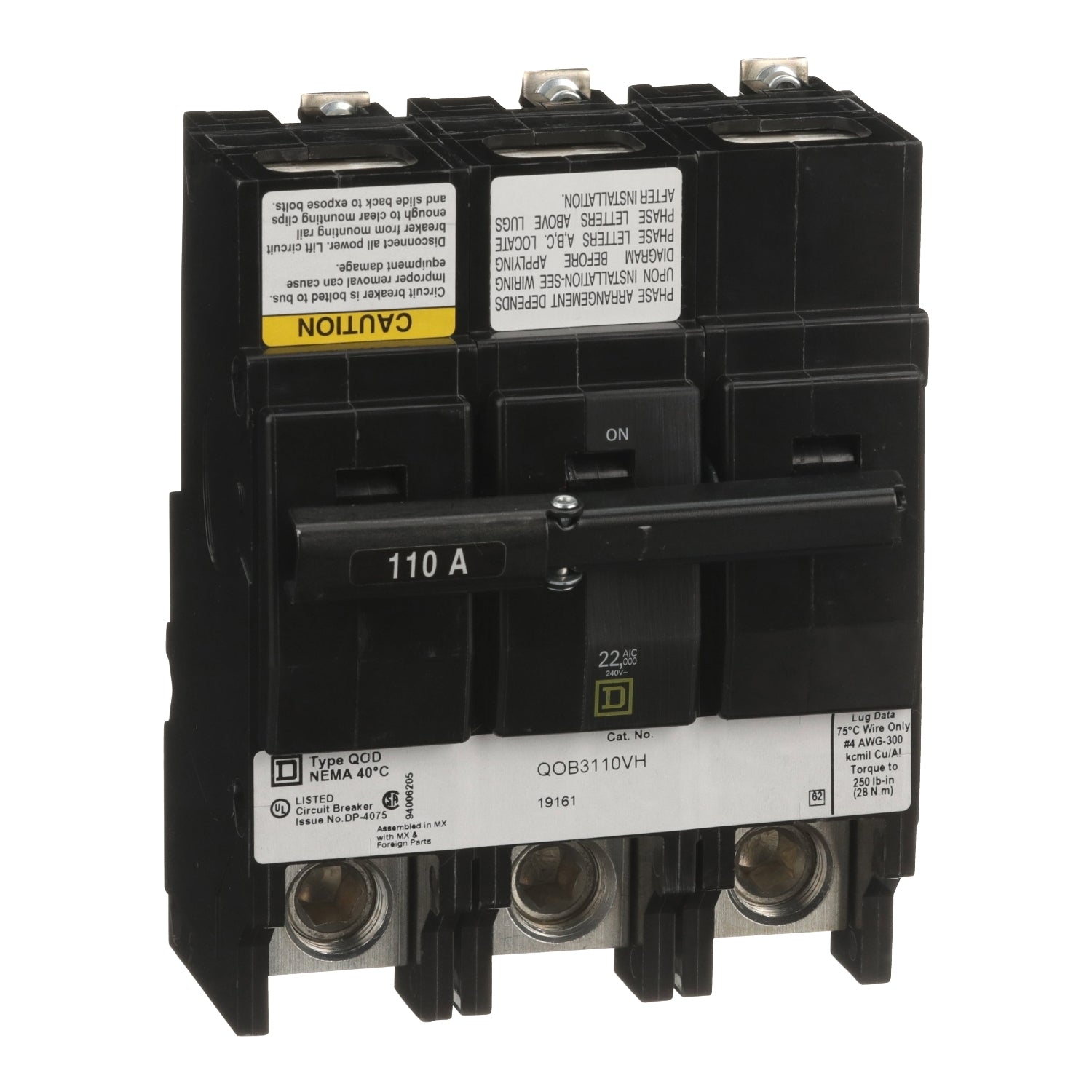 QOB3110VH - Square D - 110 Amp 22kA Circuit Breaker